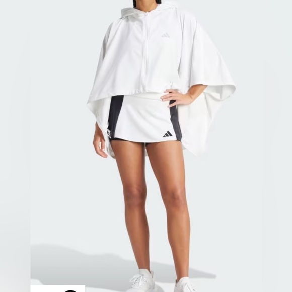Adidas Tennis Premium Wind Jacket Poncho White Hooded Womens M NWT Loose fit - Picture 12 of 12